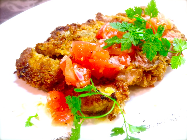 黒豚のイタリアンカツレツ(トマトマリネ添え)