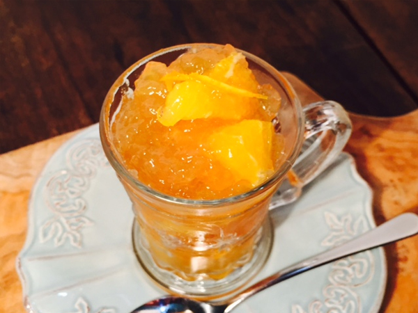 旬フルーツとジャスミンティーゼリー 